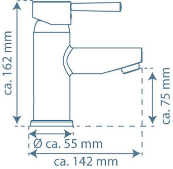 UNICORN &eacute;&eacute;ngreepsmengkraan wastafel, chroom   keramische schijven  geluidsarme, verwisselbare 40 mm-cartouche   met Eco-Click functie en kinderbeveiliging  flexibele metalen aansluitslangen 400 mm