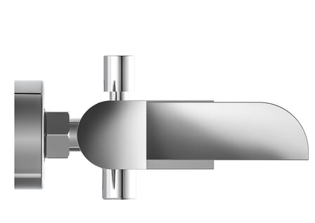 IDROVIA &eacute;&eacute;ngreepsmengkraan bad met watervaluitloop, chroom  keramische schijven  geluidsarme, verwisselbare 35 mm cartouche  &frac12;&quot; (&Oslash; ca. 1,9 cm) verbinding voor doucheslang  zijdelingse metalen gree