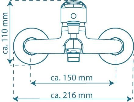 SIRANI &eacute;&eacute;ngreepsmengkraan bad, chroom  keramische schijven  geluidsarme, verwisselbare 35 mm cartouche  &frac12;&quot; (&Oslash; ca. 1,9 cm) verbinding voor doucheslang  metalen greep  garantie: 5 jaar