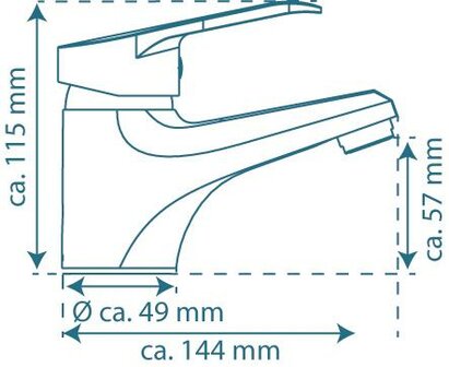 TESSA &eacute;&eacute;ngreepsmengkraan wastafel, chroom  keramische schijven  geluidsarme, verwisselbare 40 mm cartouche  flexibele metalen aansluitslangen  1 &frac14;&quot; (&Oslash; ca. 4 cm) kunststof-afvoerplug en waste-stang