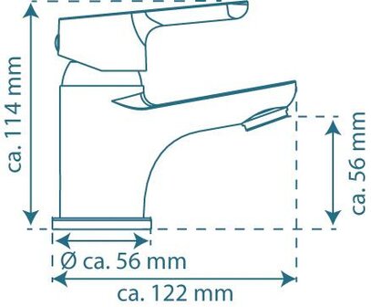 VICO &eacute;&eacute;ngreepsmengkraan wastafel, chroom  keramische schijven  geluidsarme, verwisselbare 35 mm-cartouche  Eco-Click functie - tot wel 50% minder water verbruik   mousseur &quot;Made in Germany&quot;  flex