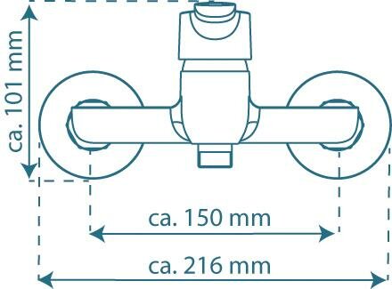 VICO &eacute;&eacute;ngreepsmengkraan douche, chroom  keramische schijven  geluidsarme, verwisselbare 35 mm-cartouche  &frac12;&quot; (&Oslash; ca. 1,9 cm) verbinding voor doucheslang  metalen greep  garantie: 5 jaar