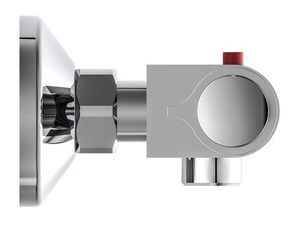 VICO thermostatische mengkraan douche, chroom  keramisch &frac12; ventiel bovenstuk  uitwisselbaar thermostaat element  temperatuurschaal  veiligheidsstop op 38&deg;C  &frac12;&quot; (&Oslash; ca. 1,9 cm) verbinding voor dou