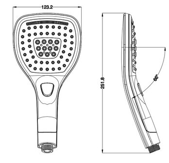 PALERMO II handdouche, 3 functies, chroom  antikalk nozzles  3 selecteerbare jets  douchekop: &Oslash; ca. 12 cm  inclusief waterbesparende pakking-tot wel 50% minder water verbruik  &frac12;&quot; (&Oslash; ca. 1,9 cm) v