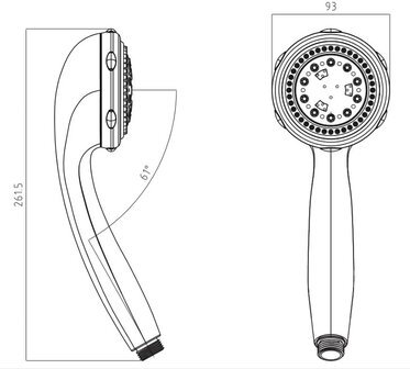 TORINO handdouche, 8 functies, chroom  antikalk nozzles  8 selecteerbare jets  douchekop: &Oslash; ca. 9 cm  inclusief waterbesparende pakking - tot wel 50% minder water verbruik  &frac12;&quot; (&Oslash; ca. 1,9 cm) verb