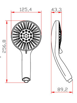 TOSCANA II handdouche, 5 functies, chroom  antikalk nozzles  5 selecteerbare jets  douchekop: &Oslash; ca. 12,5 cm  inclusief waterbesparende pakking - tot wel 50% minder water verbruik  &frac12;&quot; (&Oslash; ca. 1,9 c