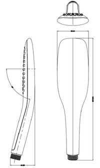 ROMA handdouche, 1 functie, chroom-wit  antikalk nozzles  douchekop: &Oslash; ca. 6,4 cm  inclusief waterbesparende pakking-tot wel 50% minder water verbruik  &frac12;&quot; (&Oslash; ca. 1,9 cm) verbinding voor doucheslan