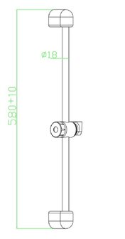 STELLA douchestang, chroom  metalen douchestang, lengte ca. 58 cm  garantie: 3 jaar