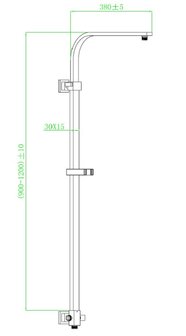 MONACO douchestang voor hoofddouche, chroom  lengte: ca. 90-120 cm  &frac12;&quot; (&Oslash; ca. 1,9 cm) aansluiting  omsteller (wissel van hoofddouche en handdouche)  glijder voor douchestang  garantie: 5 jaar