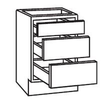 Onderkast 60cm met 2 uittreklades + 1 lade UO636-9