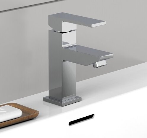 TOKYO II ééngreepsmengkraan wastafel, chroom  keramische schijven  geluidsarme, verwisselbare 25 mm-cartouche  flexibele metalen aansluitslangen volgens DVGW/KTW-A  mousseur KIWA-gekeurd  1 ¼" ku