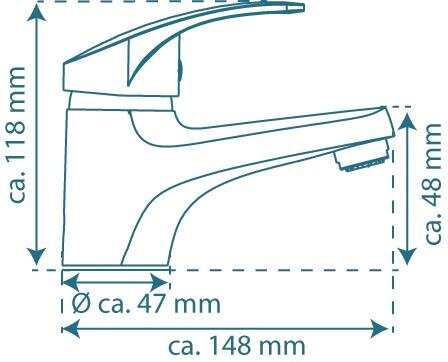 ORAZI ééngreepsmengkraan wastafel, lage druk, chroom  keramische schijven  geluidsarme, verwisselbare 40 mm-cartouche  flexibele metalen aansluitslangen volgens DVGW/KTW-A  1 ¼" kunststof-afvoerpl