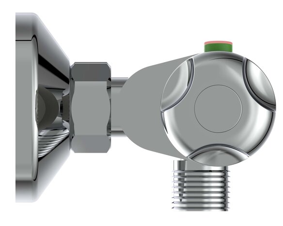 VINEA thermostatische mengkraan douche, chroom   ½" (Ø ca. 1,9 cm) keramisch ventiel bovenstuk  uitwisselbaar thermostaat element  temperatuurschaal met veiligheidsstop op 38 °C  ½" (Ø ca. 1,9 cm)