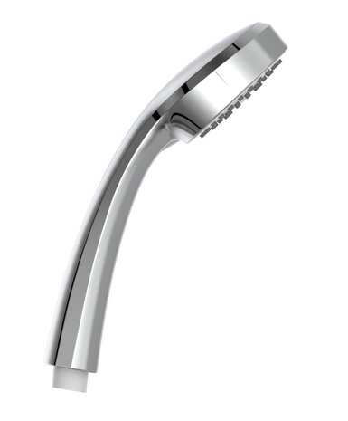 RIMINI handdouche, 1 functie, chroom  antikalk nozzles  handdouche: Ø ca. 8 cm  inclusief waterbesparende pakking-tot wel 50% minder water verbruik  ½" (Ø ca. 1,9 cm) verbinding voor doucheslang 