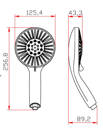 TOSCANA II handdouche, 5 functies, chroom  antikalk nozzles  5 selecteerbare jets  douchekop: Ø ca. 12,5 cm  inclusief waterbesparende pakking - tot wel 50% minder water verbruik  ½" (Ø ca. 1,9 c