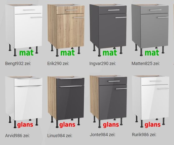 Keukenblok 120cm incl inbouw koelkast en oven RAI-773